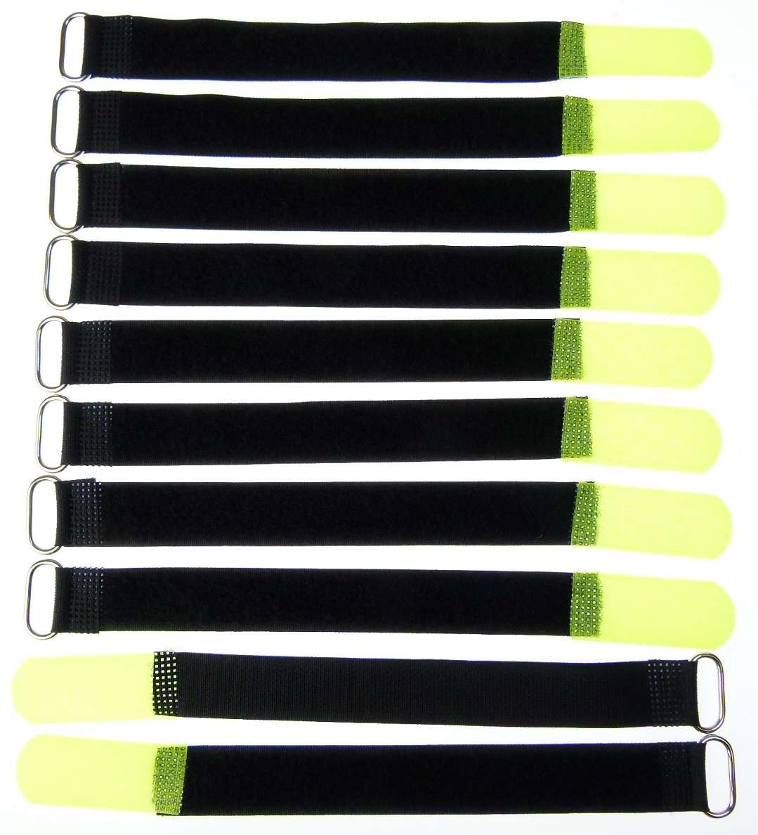 10x Kabelklettband 20cm x 20mm schwarz Klettband Klett Kabel Binder Band mit Öse