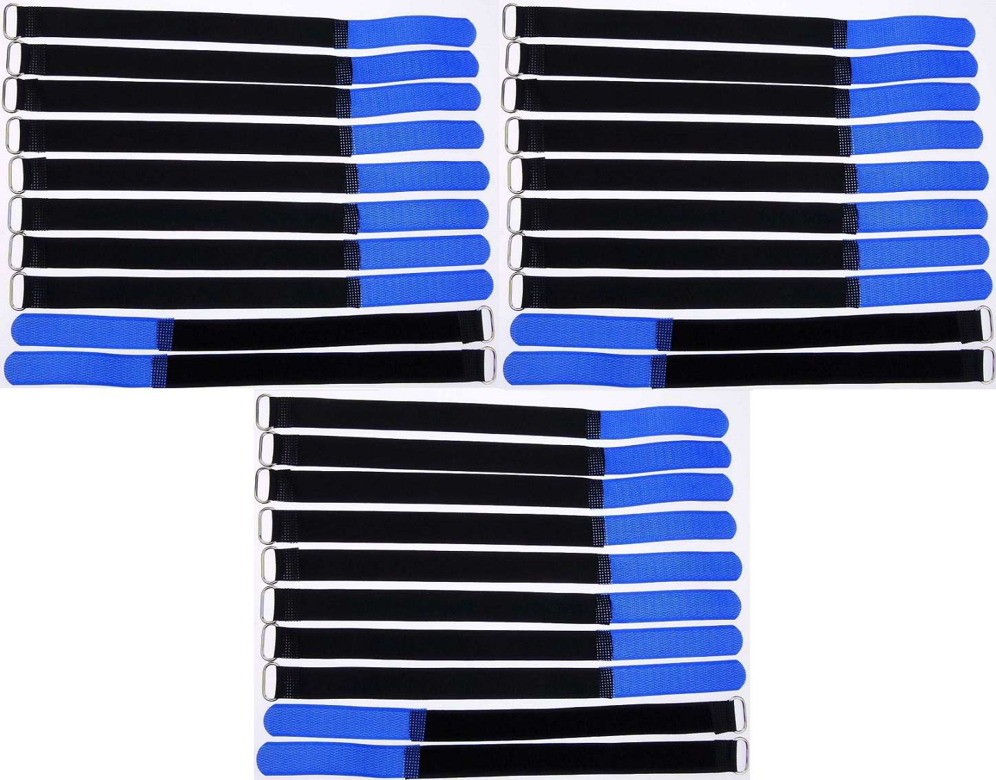 50 x Kabelklettband 30 cm x 20 mm blau Klettband Klett Kabel Binder Band mit Öse