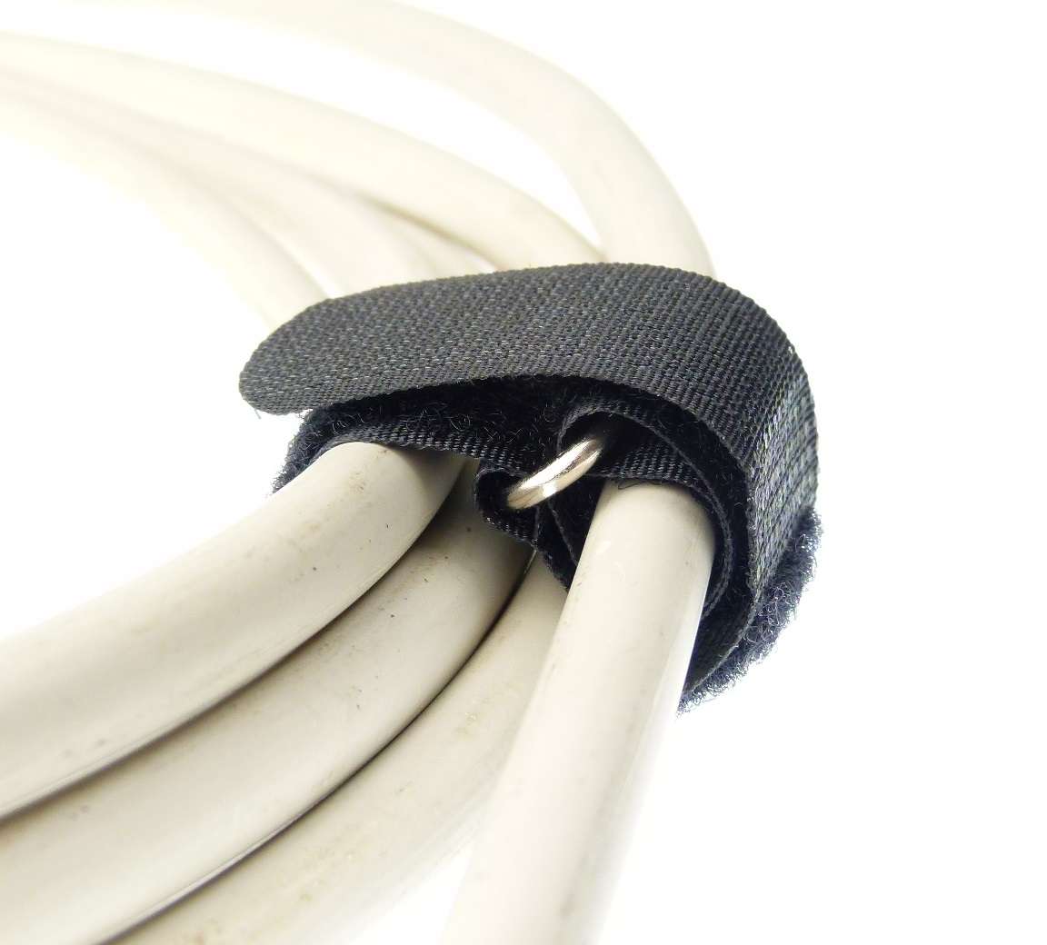 100 x Klett Kabelbinder 300 x 20 mm schwarz Kabelklettband Kabelklett Verschluss