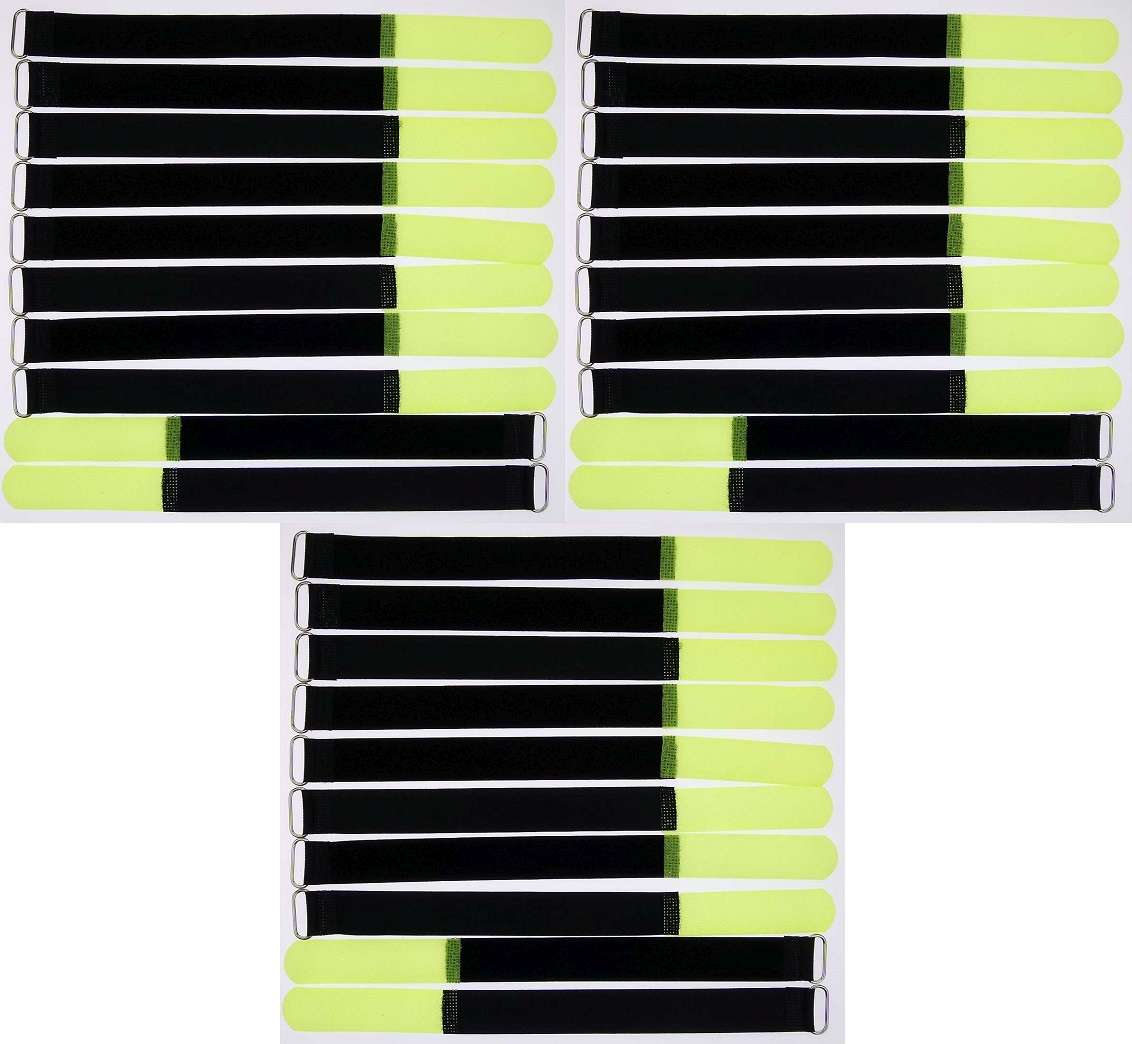 50x Klettband Kabelbinder Öse 30 cm x 20 mm neon grün Klettbänder Kabelklettband