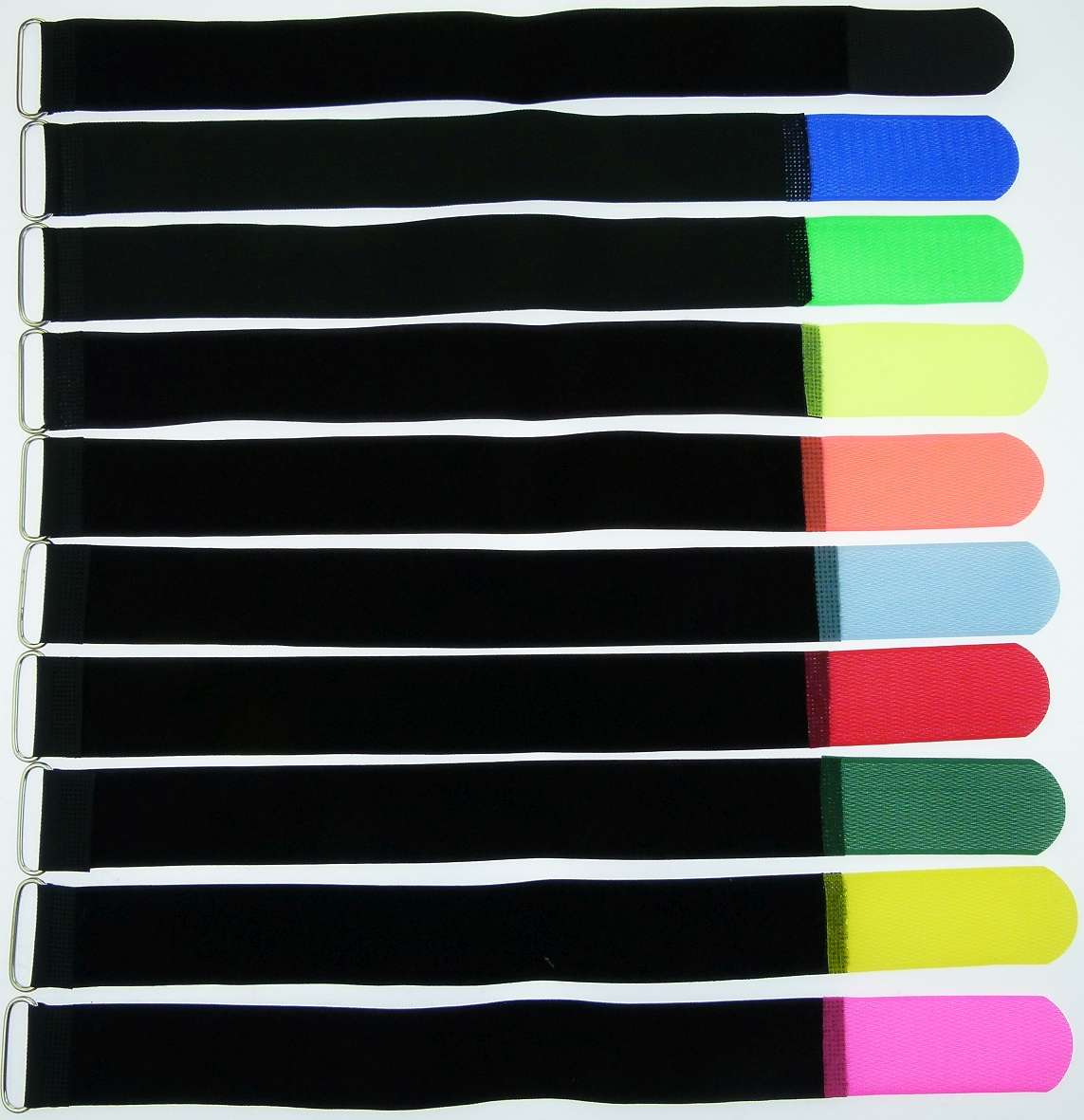 20x Wiederverwendbare Klett-Kabelbinder 40 Cm Lang, 40 Mm Breit – GELB Mit Metallöse, Perfekt Zum Kabel Bündeln