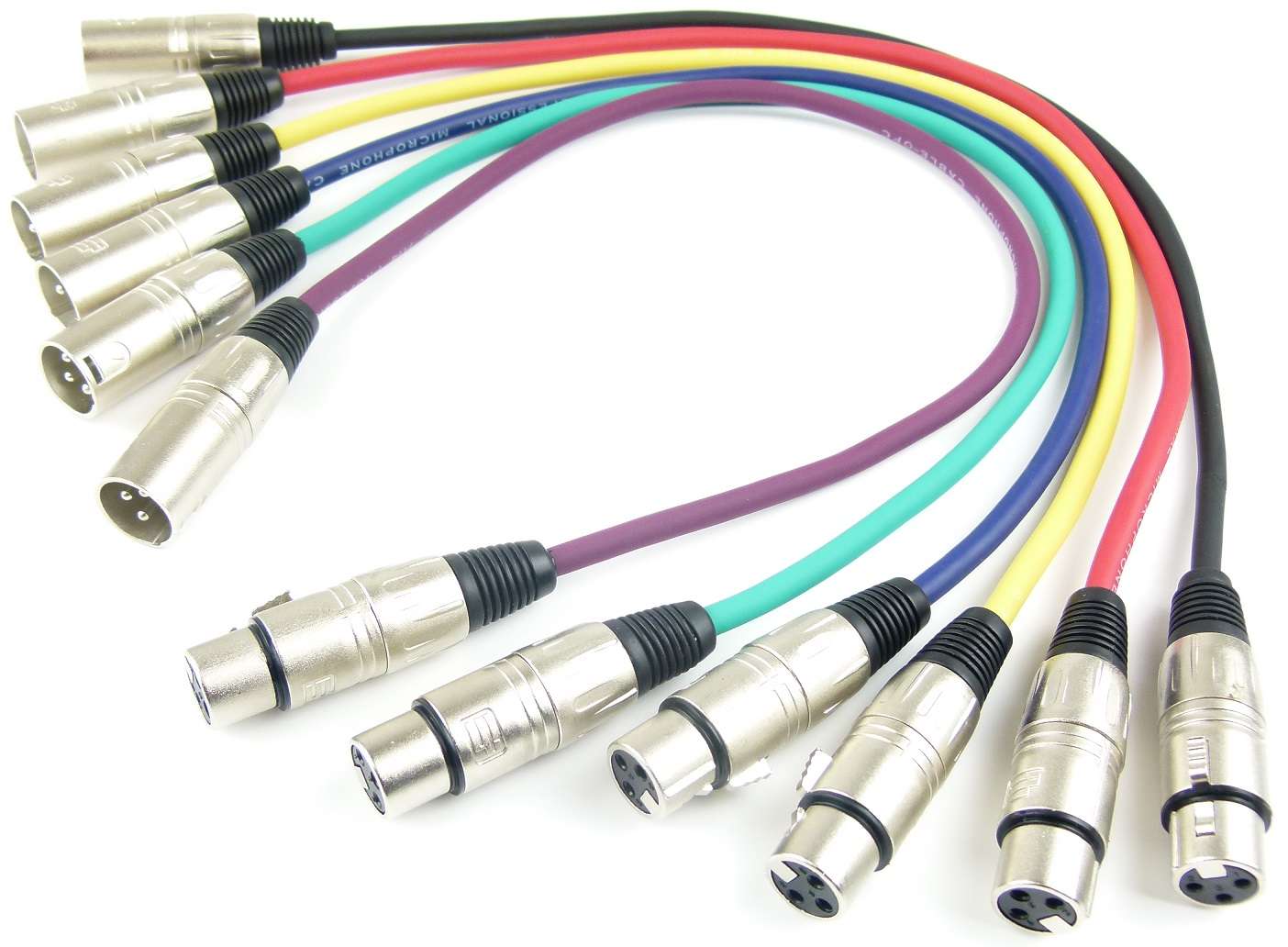 1 Set Mikrofonkabel 0,5 m XLR 3 pol in 6 Farben DMX Mikrofon Kabel Adam